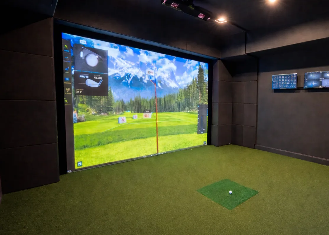 Golf simulator installation in Austin, Texas bonus room