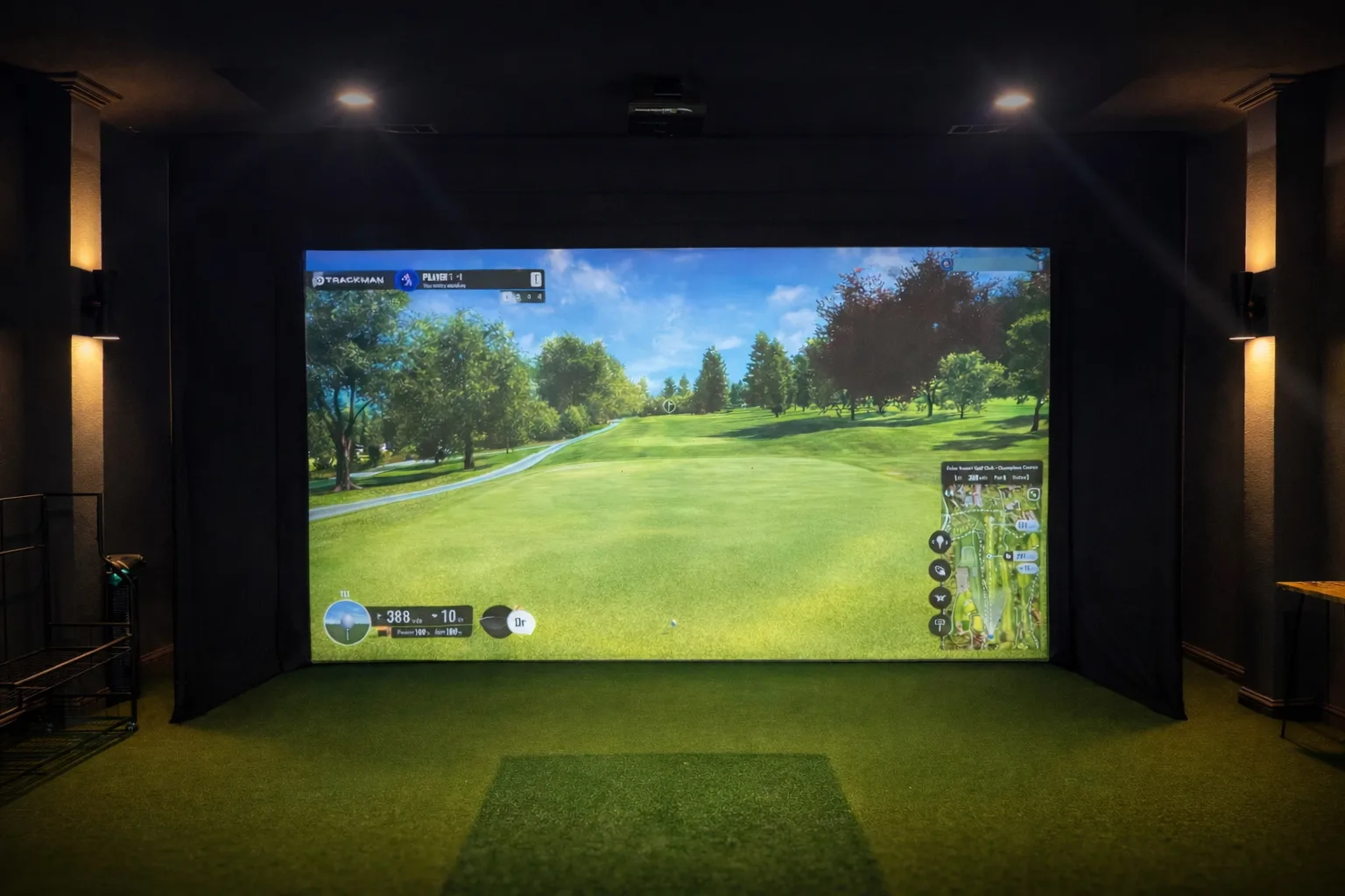 Golf simulator media room installation in Dallas, Texas