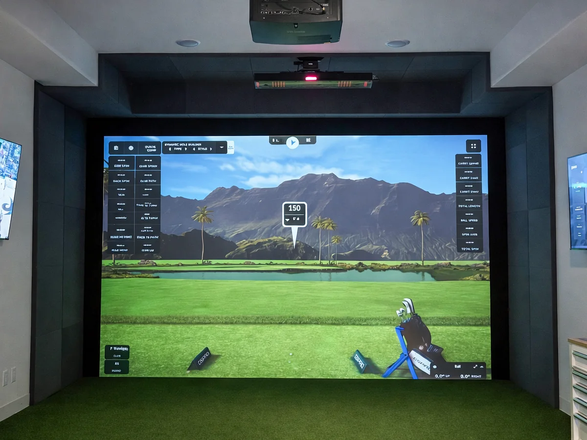 Custom built-in golf simulator installation in Texas